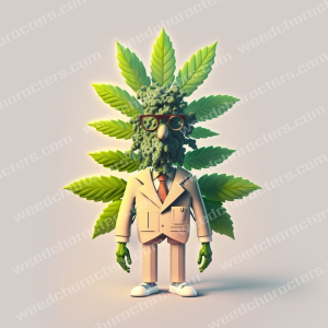 Big Bud Head Cartoon Weed Character