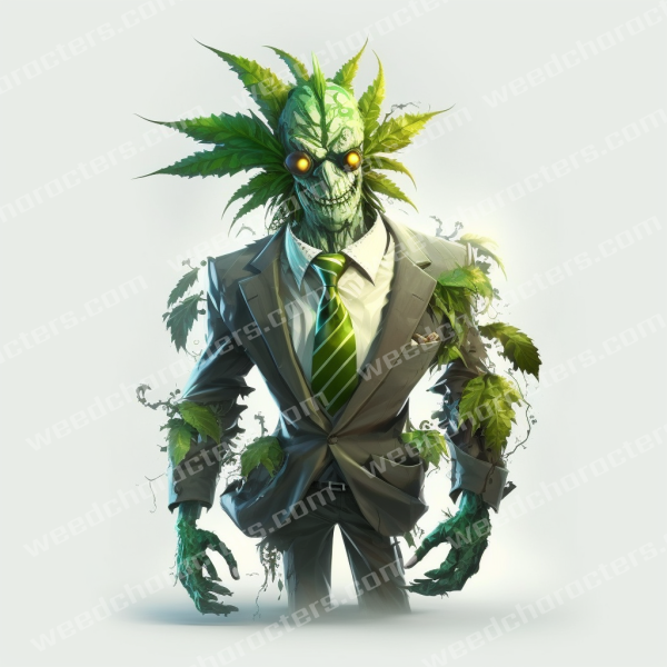 Business Weed Monster Character
