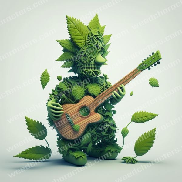 Cannabis Guitar Weed Character