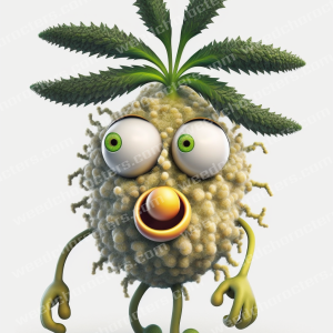 Cartoon Weed Head Character