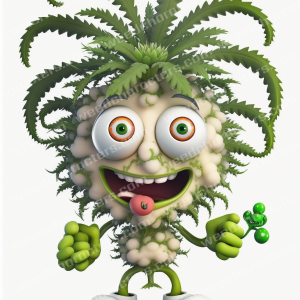Dust Mite Cartoon Weed Character