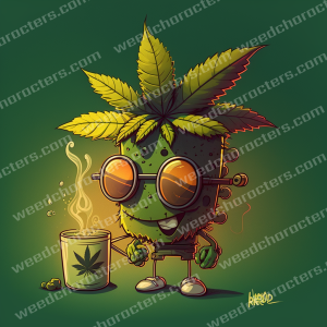 Coffee Drinker Weed Character