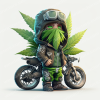 Bandana Biker Weed Character