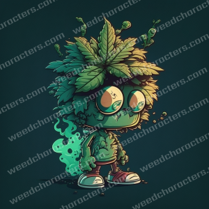 Big Eye Cartoon Style Weed Character