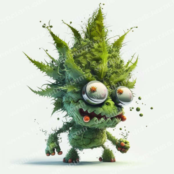 Crazy Bud Weed Character