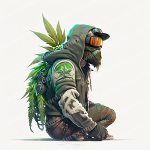 Da Biker Backpack Weed Character