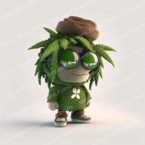 Stuffed Weed Leaf Hair Canna Character