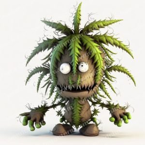 Googly Eyes Weed Roots Character