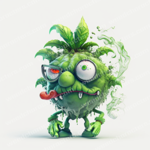 Grumpy Weed Bud Character