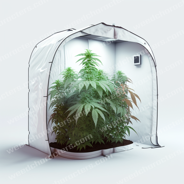 Half Grow Tent With plants Object
