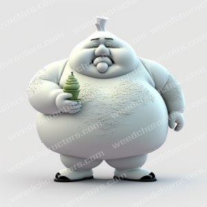 Big White Eating Weed Ice Cream Character