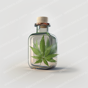 Small Bottle With weed Leaves