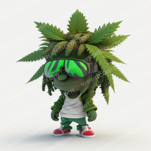 Weed Man Character Ski Glasses