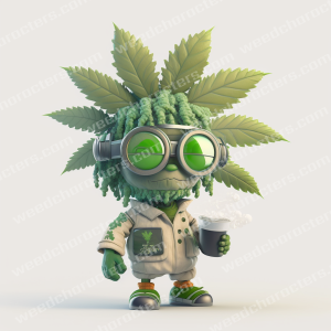 Weed Character With Cup