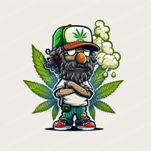 Weed Character With Arms Crossed