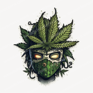Weed Character Head Logo Design