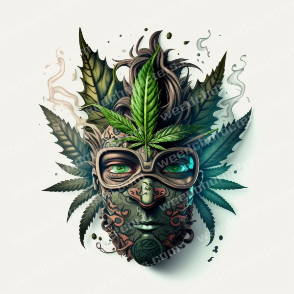 Cannabis Character Head Logo Design