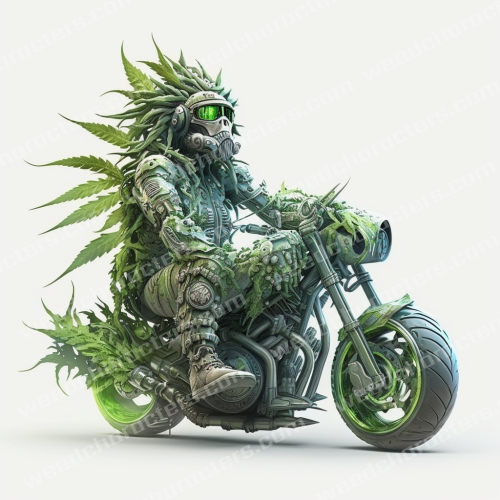 Crazy Weed Biker Character