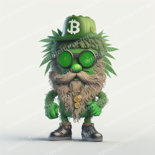 Big Beard Bitcoin Weed Character