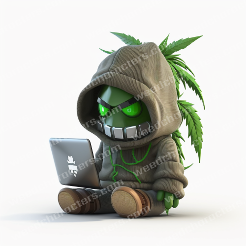 Cannabis Hacker Weed Character