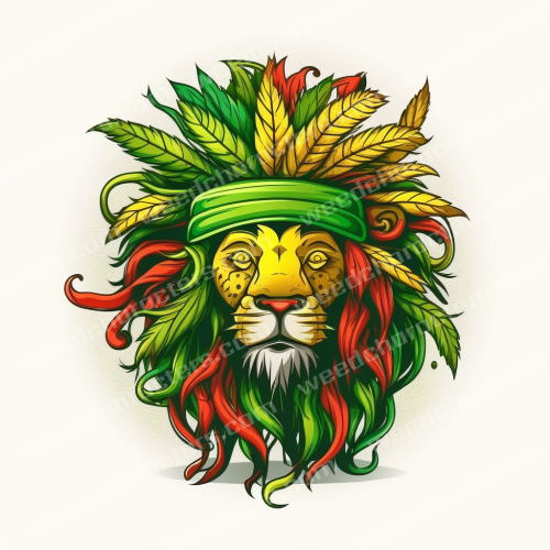 Cannabis Lion Logo Style Weed Character