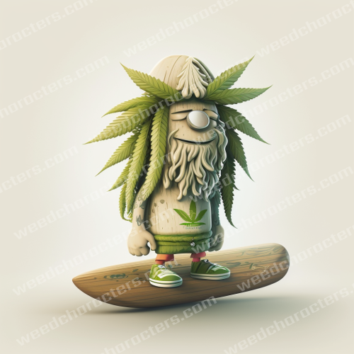 Cannabis Surfer Weed Character