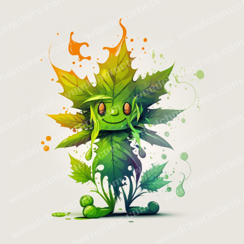 Weed Leaf Cartoon Weed Character