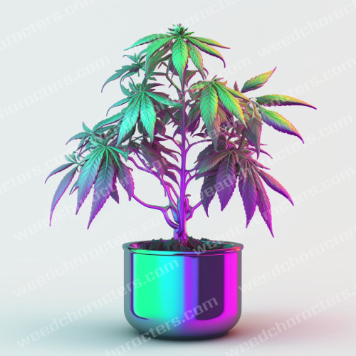 Chrome Weed Plant Object