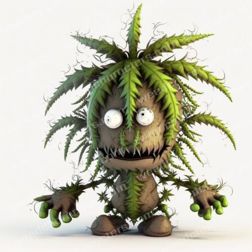 Googly Eyes Weed Roots Character