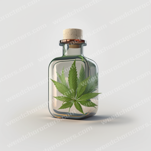 Small Bottle With weed Leaves