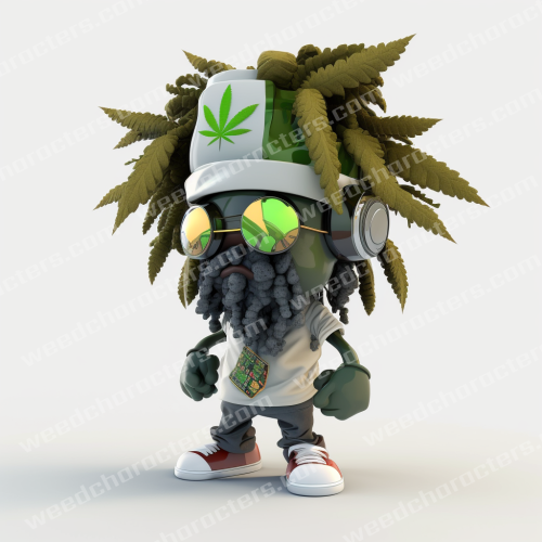 Weed Hat Hippy Character