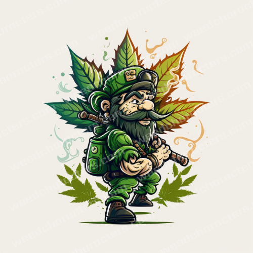 Weed Hiker Flexing Character